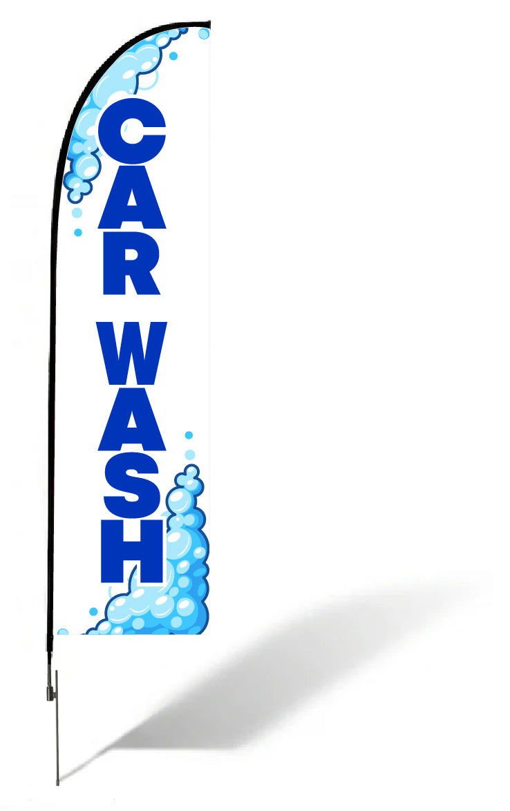 Car Wash Bubbles Feather Banner