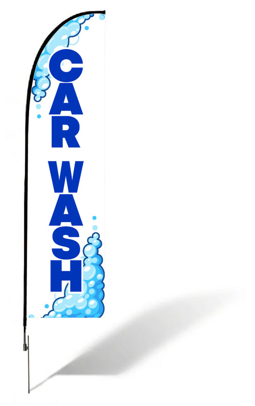 Car Wash Bubbles Feather Banner