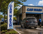 Car Wash Bubbles Feather Banner