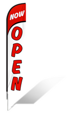 Now Open Feather Banner