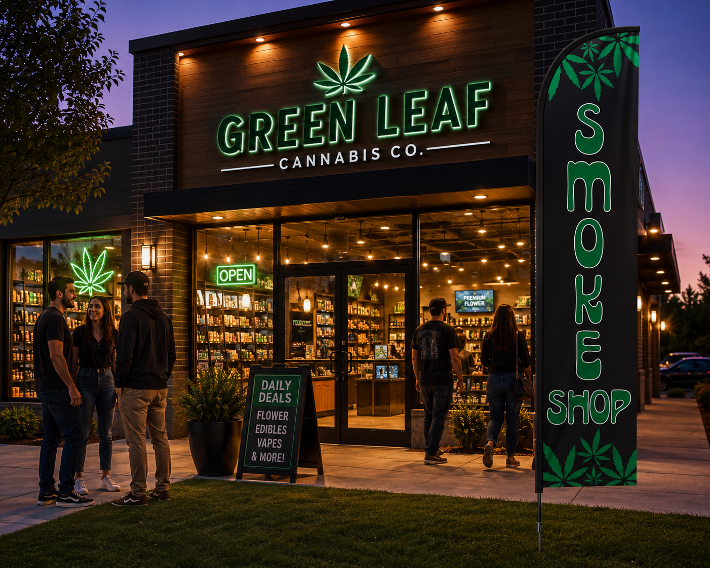 Smoke Shop Feather Banner